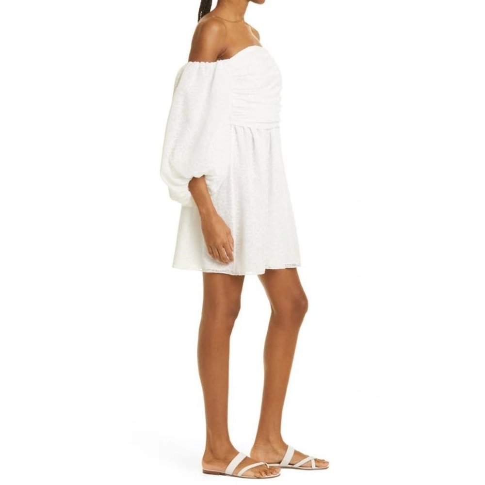Tanya Taylor NWT White Dress Off The Shoulder Summer Josette 8